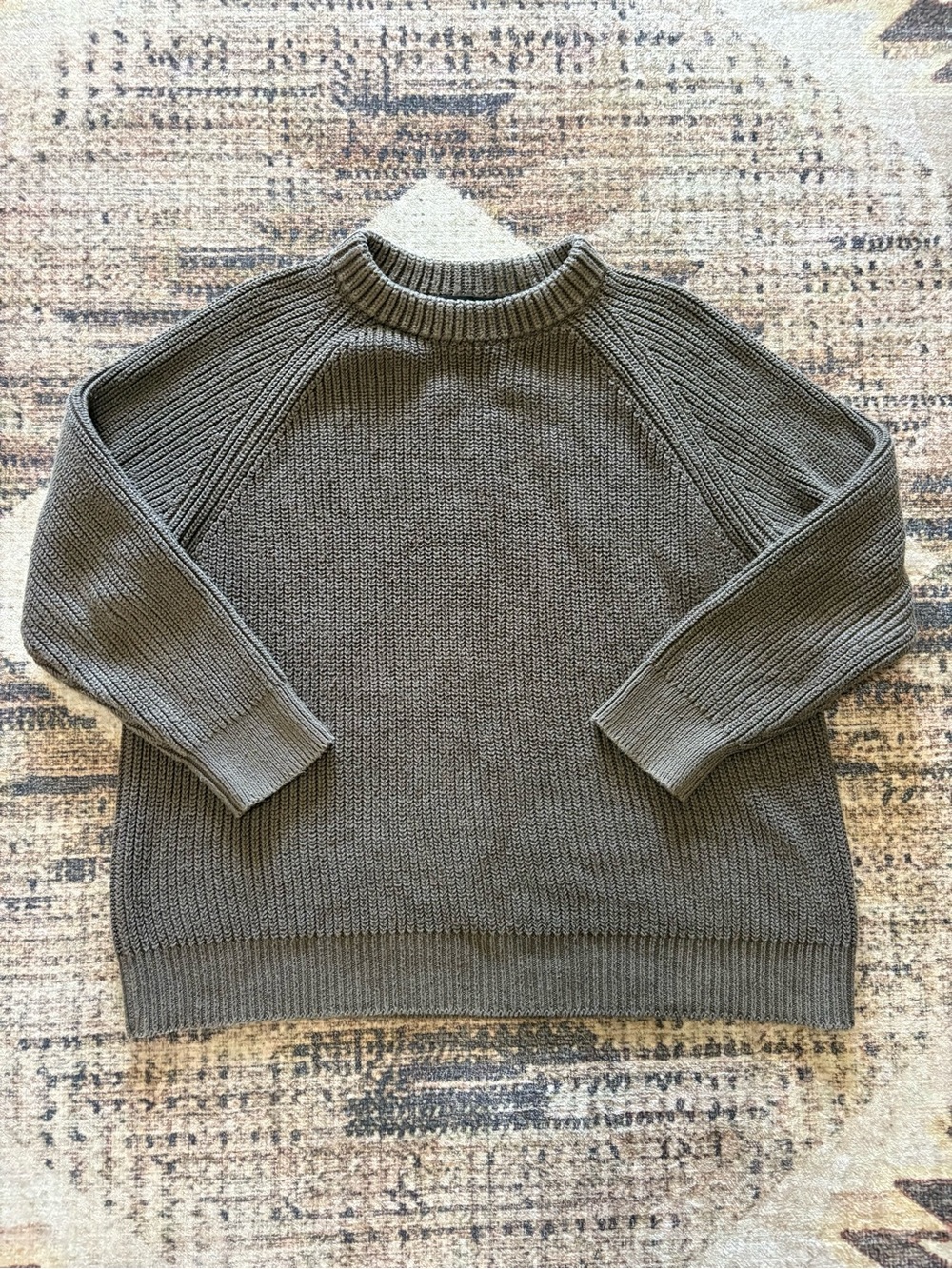Jenni Kayne Oversized Cotton Fisherman Crew Sweater Size Small